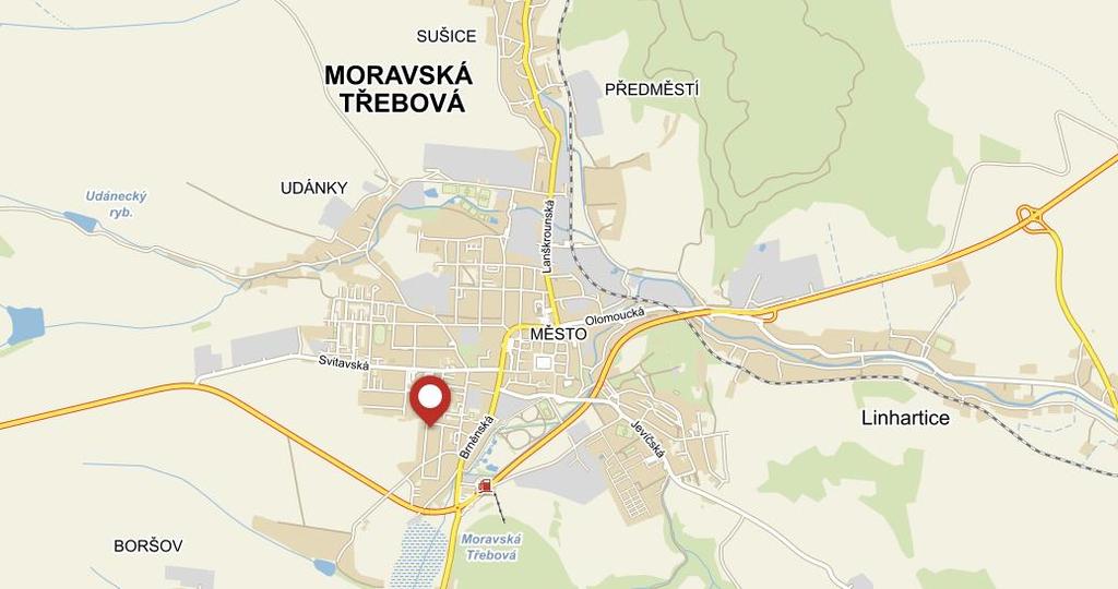 Obrázek č. 2 : Po loha předmětn é n e mov it é v ěc i Zdroj: Mapy.cz Předmětná nemovitá věc je umístěna v ulici Polní, na jihozápadním okraji Moravské Třebové.