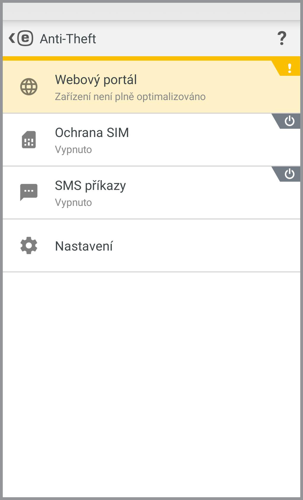 6.1 Webový portál Technologie Anti-Theft v aplikaci ESET Mobile Security ve verzi 3 nabízí kompletní integraci s my.eset.com portálem.