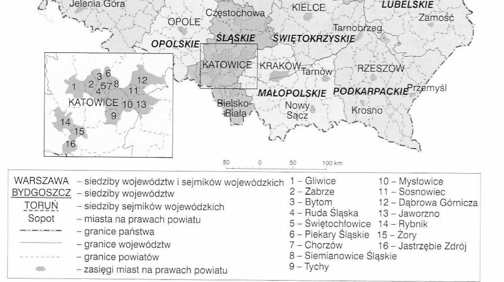 Největší a nejlidnatější je Mazovské vojvodství, nejméně obyvatel žije v nejmenším Opolském vojvodství. Nejvyšší hustotu osídlení vykazuje Slezské vojvodství. Obr.