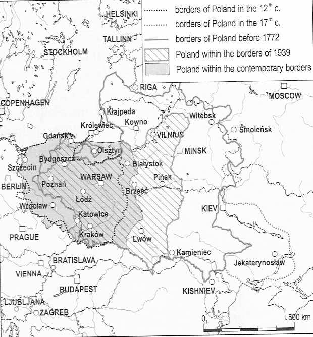 (Zdroj: GUS) Rozdíl mezi nejsevernějším a nejjižnějším bodem činí 5 50', což je 649 km. Nejzápadnější a nejvýchodnější bod jsou od sebe vzdáleny o 10 01' čili 689 km.