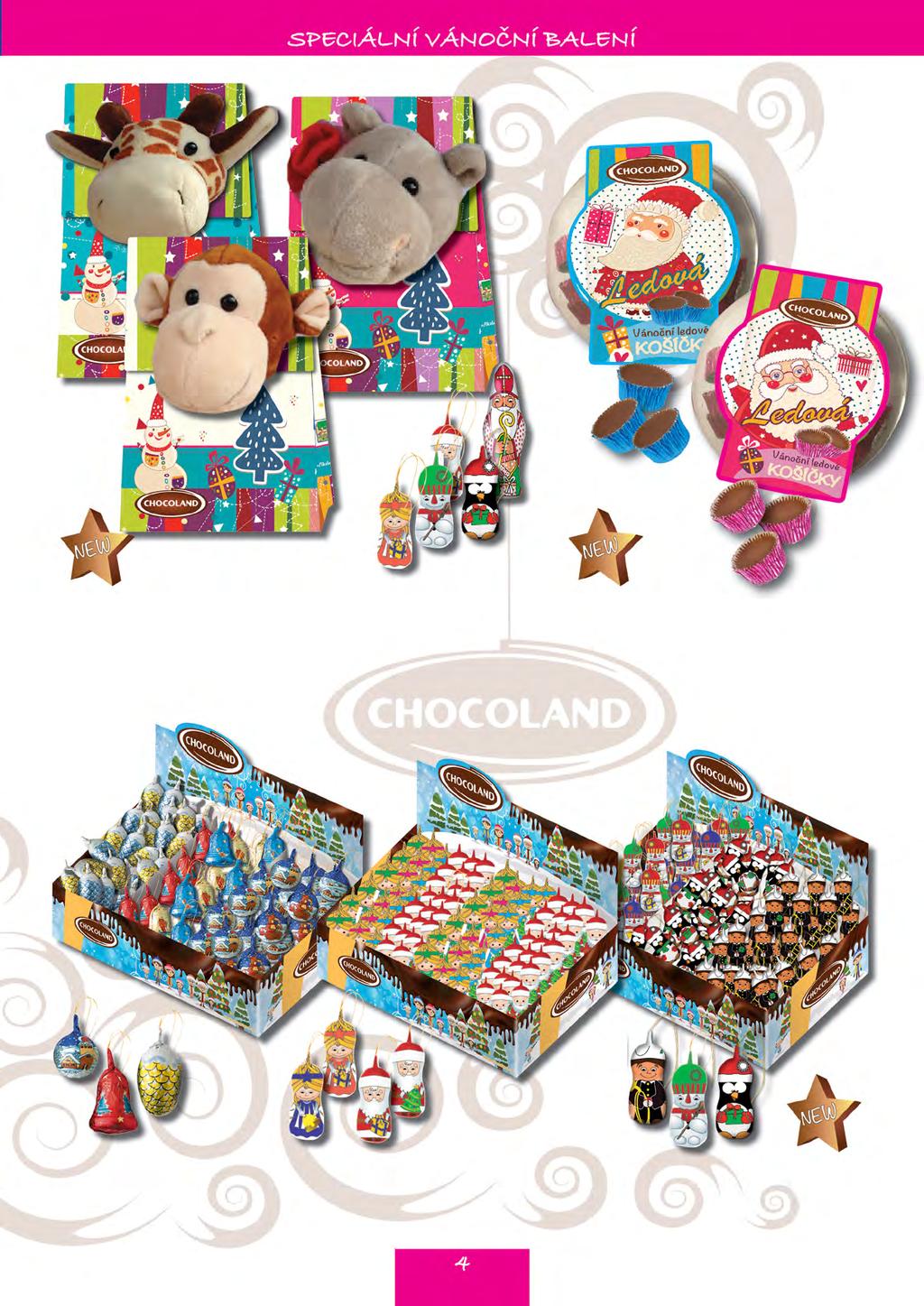 mix 2 motivy 125 g Ledová - vánoční košíčky Šiška, Koule, Zvonek 12,5 g ledová pochoutka Art. 220 000 704 Art.