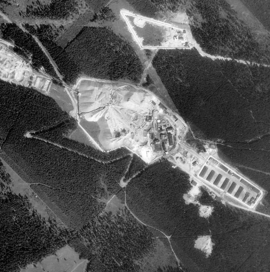 Tábor Rovnost z roku 1952. Letecký snímek poskytl VGHMÚř Dobruška, MO ČR 2014. no celkem 5 pracovních táborů.