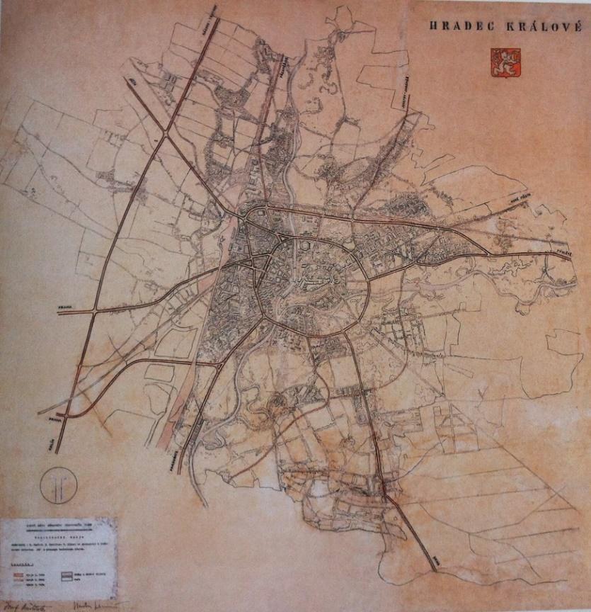 Obrázek 16: Upravovací plán Havlíček, Bartoš [5] Oba architekti navázali na Gočárovy regulační plány z konce dvacátých let.
