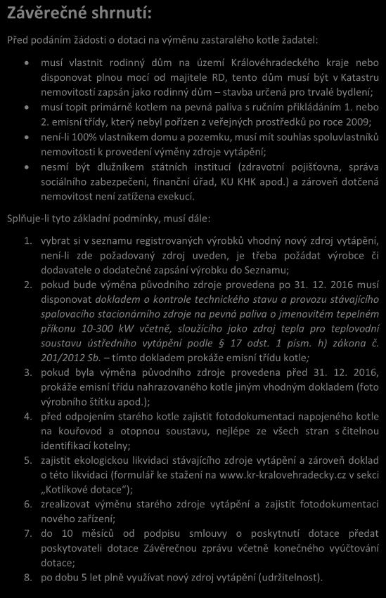 Kotlíkové dotace v Královéhradeckém kraji Metodická příručka pro žadatele a  příjemce - PDF Free Download