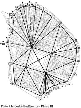 A new evaluation of the surface of the site and of the length of the wall is probably made. Phase III: System S1 and S4 / Mode D16 and D12 Example: Plate 7.a: Kadaň and 7.