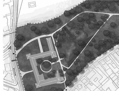 THE CASTLE PARK - THE SOLUTION DESIGN interlocking paving. The atmosphere of The Main Street is affected by lining objects facades.