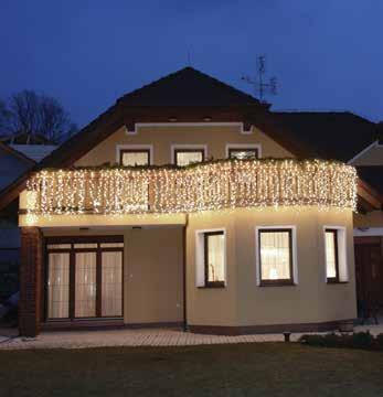 Světelné LED závěsy - 24 V EFEKTOVÉ - PRO VENKOVNÍ POUŽITÍ Světelné závěsy efektové na 24 V lze použít na zdobení fasád rodinných domů, oken apod. Všechny typy světelných závěsů mají délku 2 m.