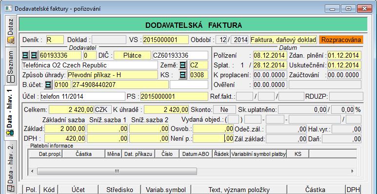 3 Změny v jednotlivých evidencích/knihách 3.