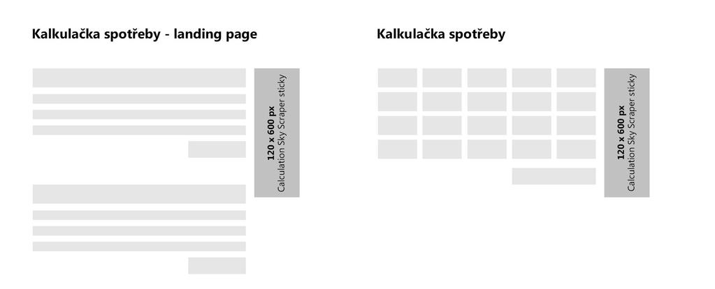 2. Bannerové plochy Využijte k propagaci svého produktu / služby bannerové plochy na naší kalkulačce spotřeby, kterou měsíčně