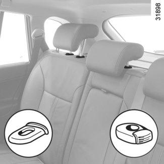 ZADNÍ OPĚRKA HLAVY A A 1 2 Užitná poloha Zvedněte nebo spusťte dolů opěrku hlavy, přičemž za ni táhněte směrem k přední části vozidla.