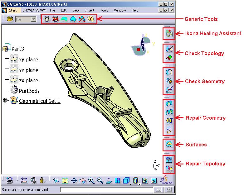 UTB ve Zlíně, Fakulta technologická 50 Obr. 36. Pracovní prostředí HA Pro zobrazení chyb slouží panely Check Topology a Check Geometry. 6.3.1 Check Topology První ikonou v panelu Check Topology je Face Checker.