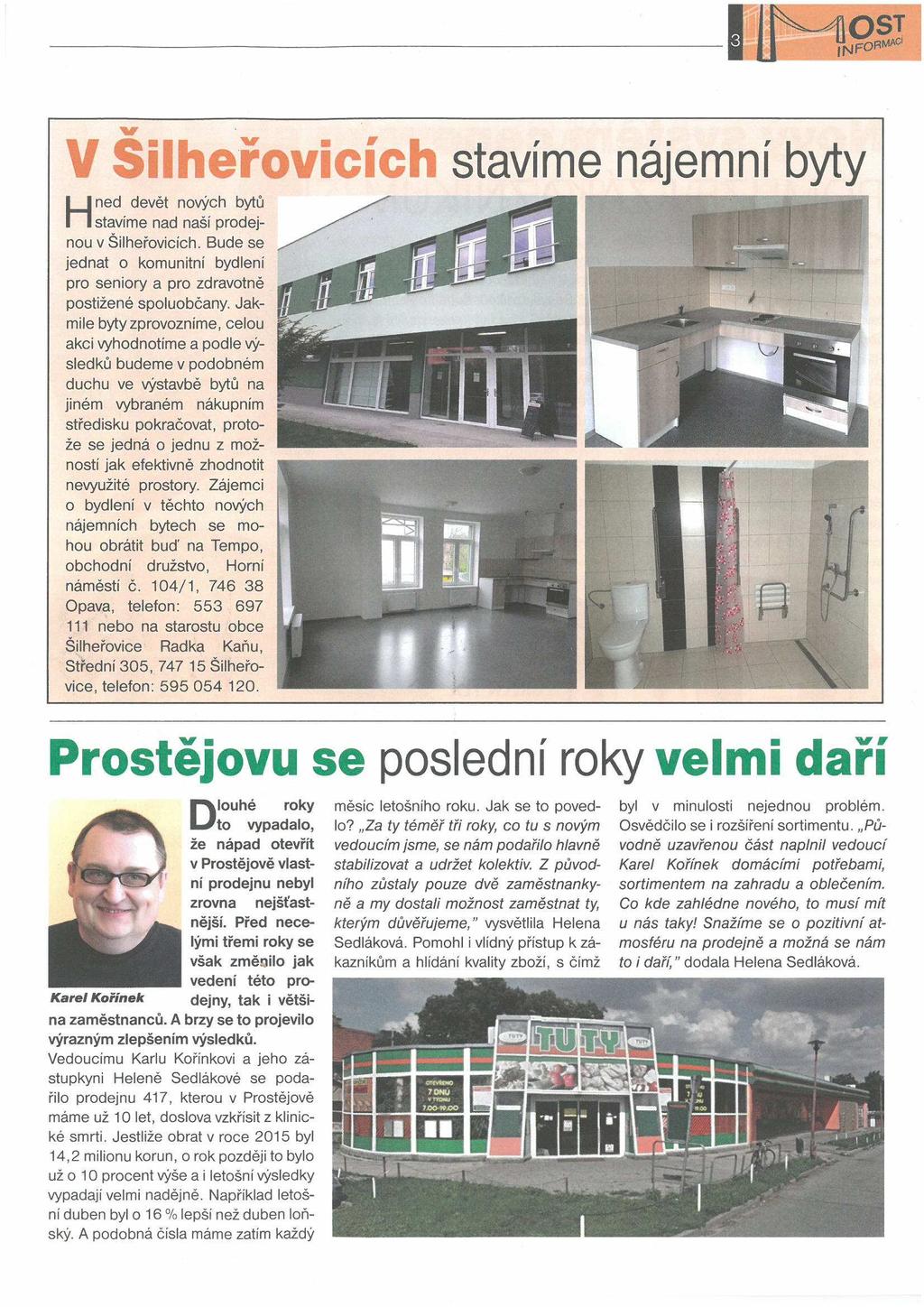 Výňatek z Informačního zpravodaje pro členy obchodního družstva TEMPO MATEŘSKÁ ŠKOLA ŠILHEŘOVICE Školní rok 2016/2017 se v naší mateřské škole celý prolínal ve znamení projektu Společně můžeme více k