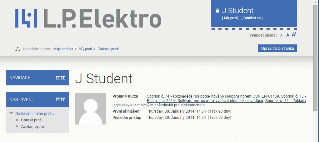 Jestliže se Vám ani přesto nepovede přihlásit do systému Moodle, kontaktujte administrátora na e-mail seminare@lpelektro.cz. 1.