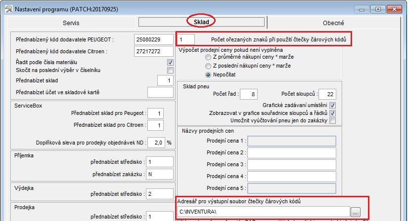 nulové skladové karty (jestliže karta na skladě existuje, ale v okamžiku vytvoření inventur byl stav karty 0). Materiál se uloží na stránku číslo nula (sloupec Strana = 0).