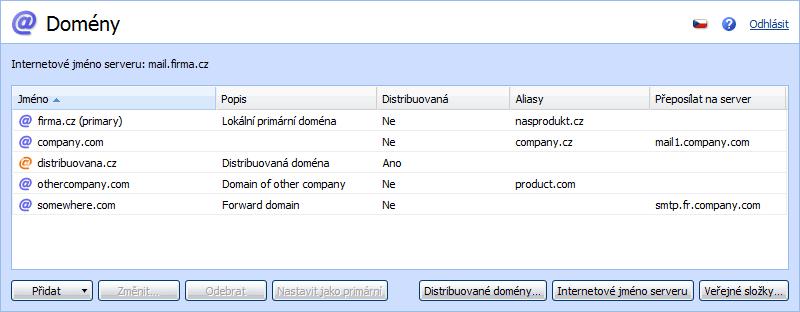 Nastavení distribuované domény Obrázek 5.1 Přidání distribuované domény 3. V následujícím kroku vybereme ze seznamu doménu, kterou chceme přidat (firma.cz), a průvodce ukončíme tlačítkem Dokončit.