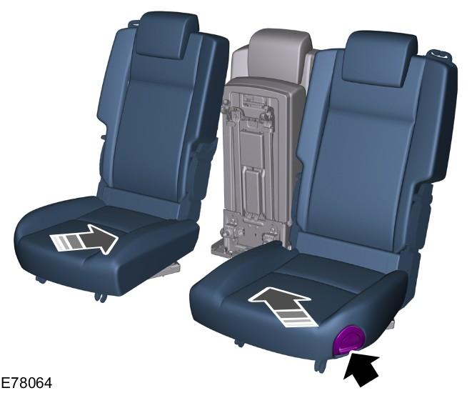 Chcete-li vrátit střední sedadlo do původní polohy, zatáhněte za páčku na spodní straně sedadla.
