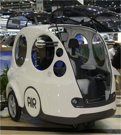 Figure 2: Prototype of vehicle with CA drive, named AirPod, of MDI Company, [6]. Specific technical parameters of the AirPod vehicle, stated by manufacturer, are shown in Table 1.