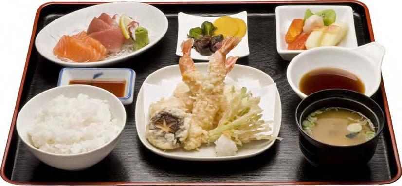 Set Menu (1,2,3,4, 5,6,10, 11,12,14) Sushi Set - Sushi moriawase(nigiri sushi 6pcs + 6 pcs rolls),vegetables tempura, sidedish, fruits -Sushi