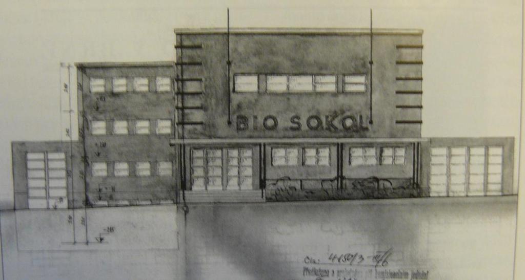 19. Návrh na budovu Kina Sokol, T yršova čp. 1071, Oskar Poříska, 1930.