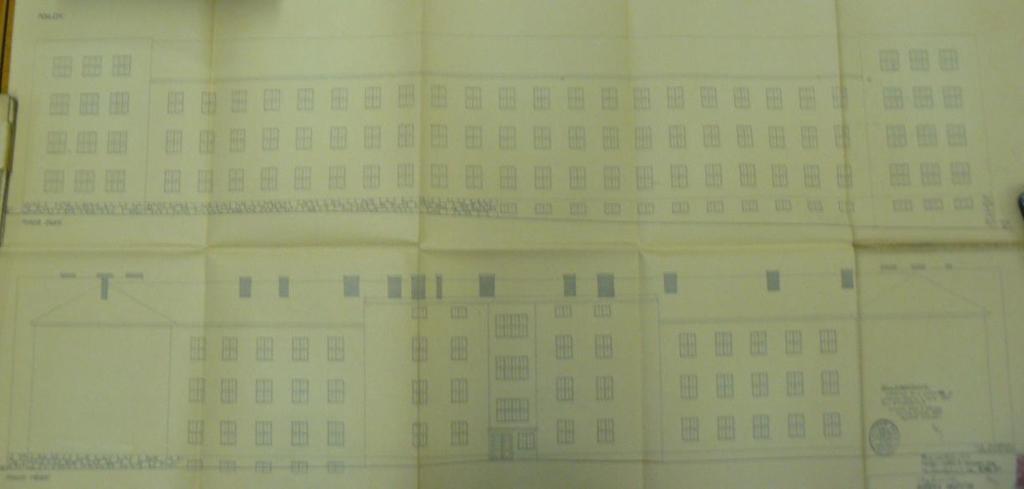 27. Kasárny- návrh velké budovy muţstva, Roţnovská, Jan Víšek, 1937.