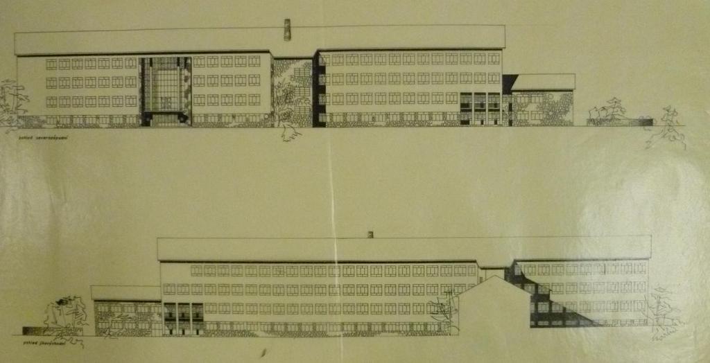 51. Nerealizovaný návrh na stavbu obchodní akademie, Bohuslav Fuchs,