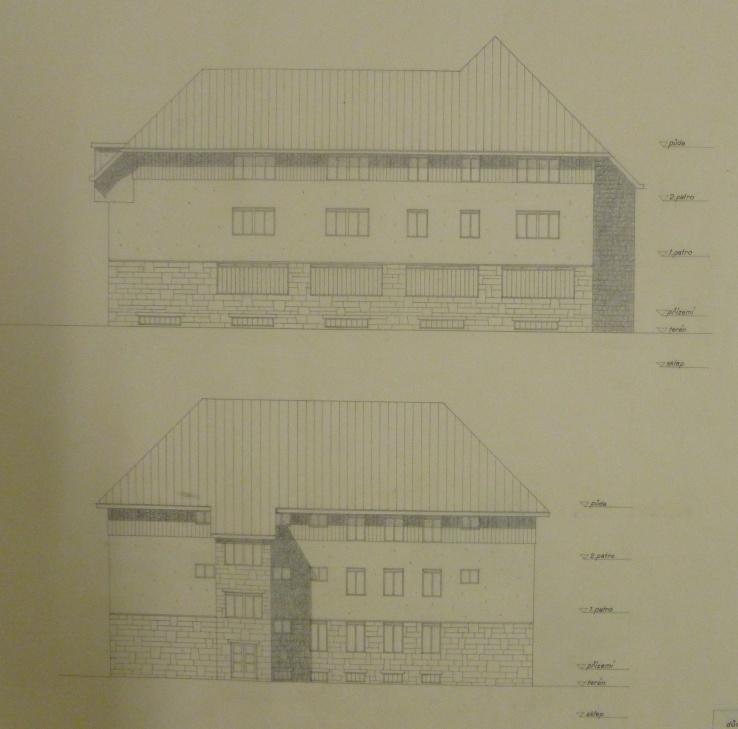 57. Nerealizovaný návrh na stavbu obytného domu s provozovnou pro p.