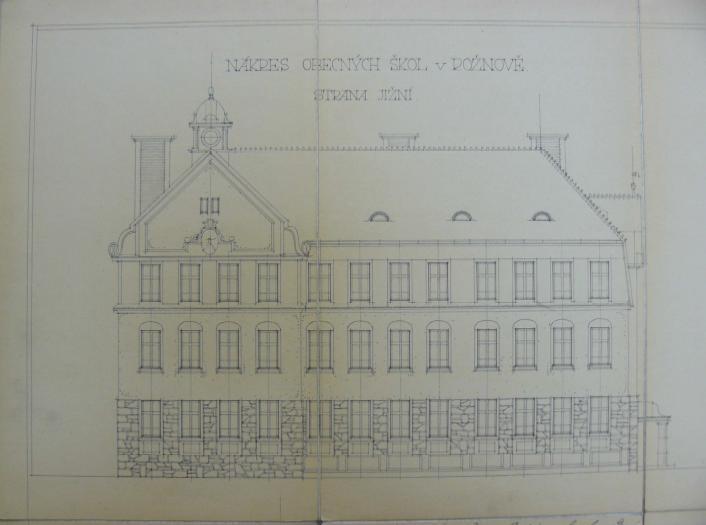 79. Návrh Měšťanské školy, Pionýrská ulice čp.