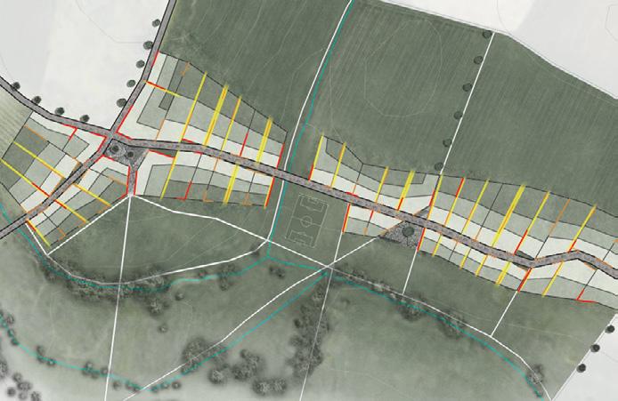17 Práce Martina Špičáka a Kateřiny Frejlachové ukazuje, jak pracovat se scelováním rozpadlé struktury vesnice, aniž by automatickou odpovědí byla architektonická exhibice.