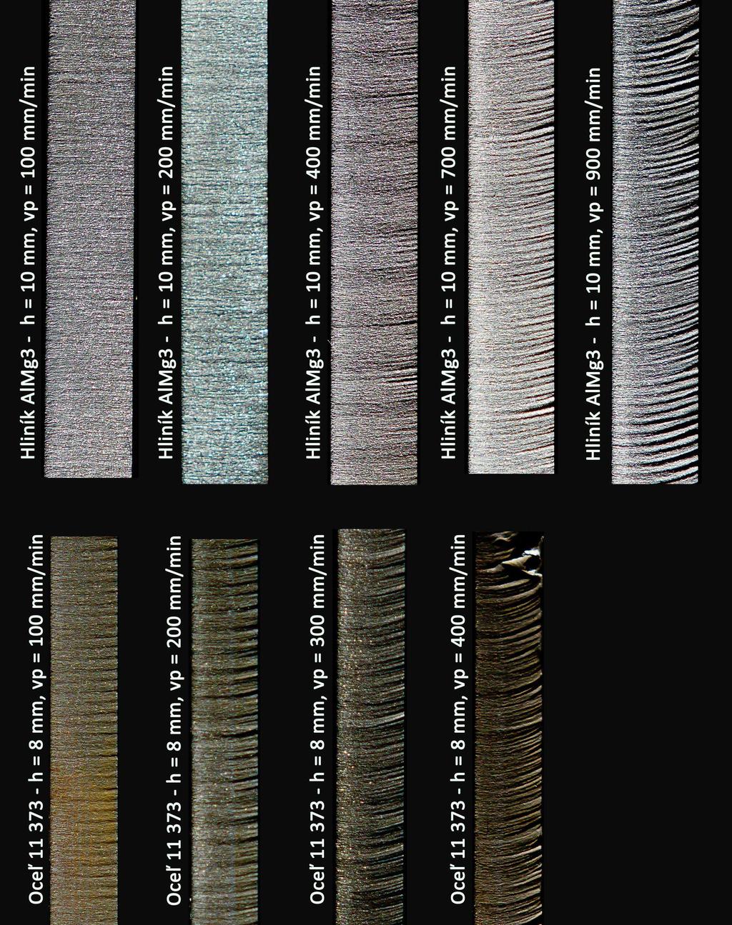 in chosen depth of the material h=4mm a h=10mm.