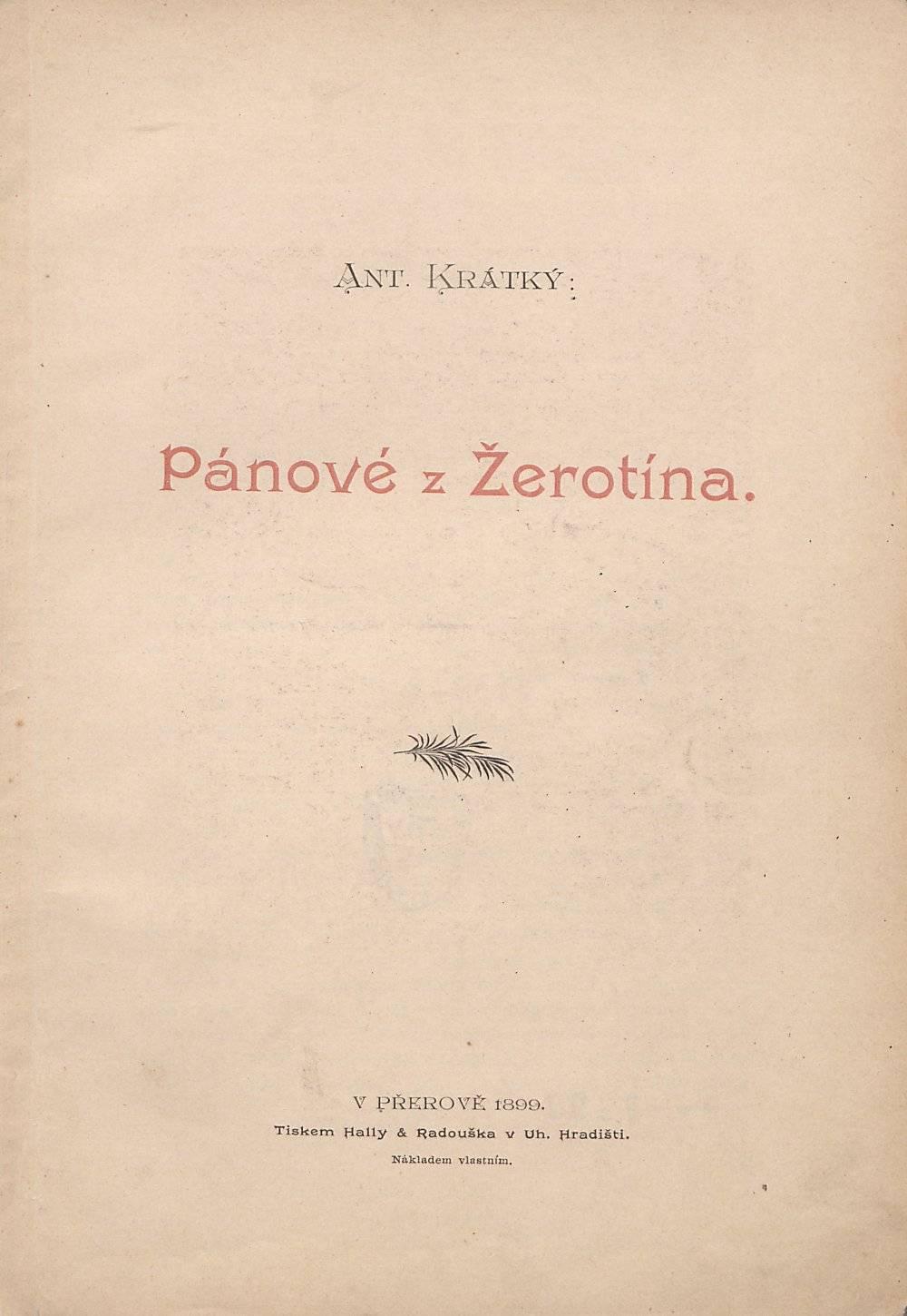 AXX. I\RÁ'l.KÝ : Pánové z Žerotína.