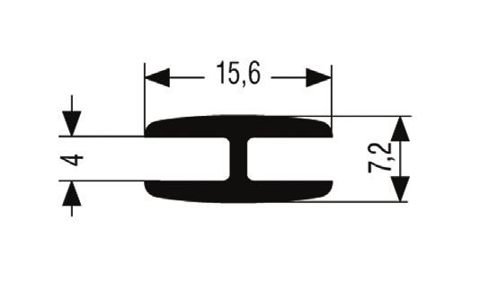 P17/A/ 202 Pojezdový profil na sklo dolní P17/B 2m
