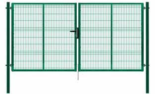 BRANKY A BRÁNY JEDNOKŘÍDLÁ BRANKA PILOFOR rám ze čtyřhranných profilů (uzavřený) výplň svařovaný panel s prolisem velikost ok 50 200 mm drátu 5,00 mm úprava Zn + PVC (zelená RAL 6005), 2 lakováno