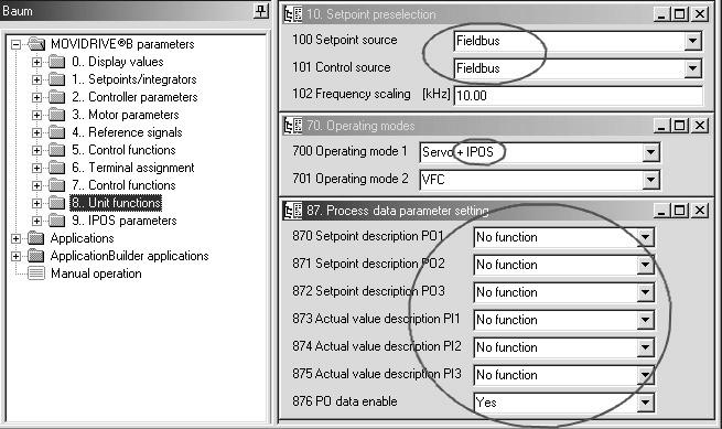 8 I 0 Motion Control přes EtherCAT Nastavení v měniči MOVIDRIVE B pomocí programu MOVITOOLS MotionStudio 8.2.