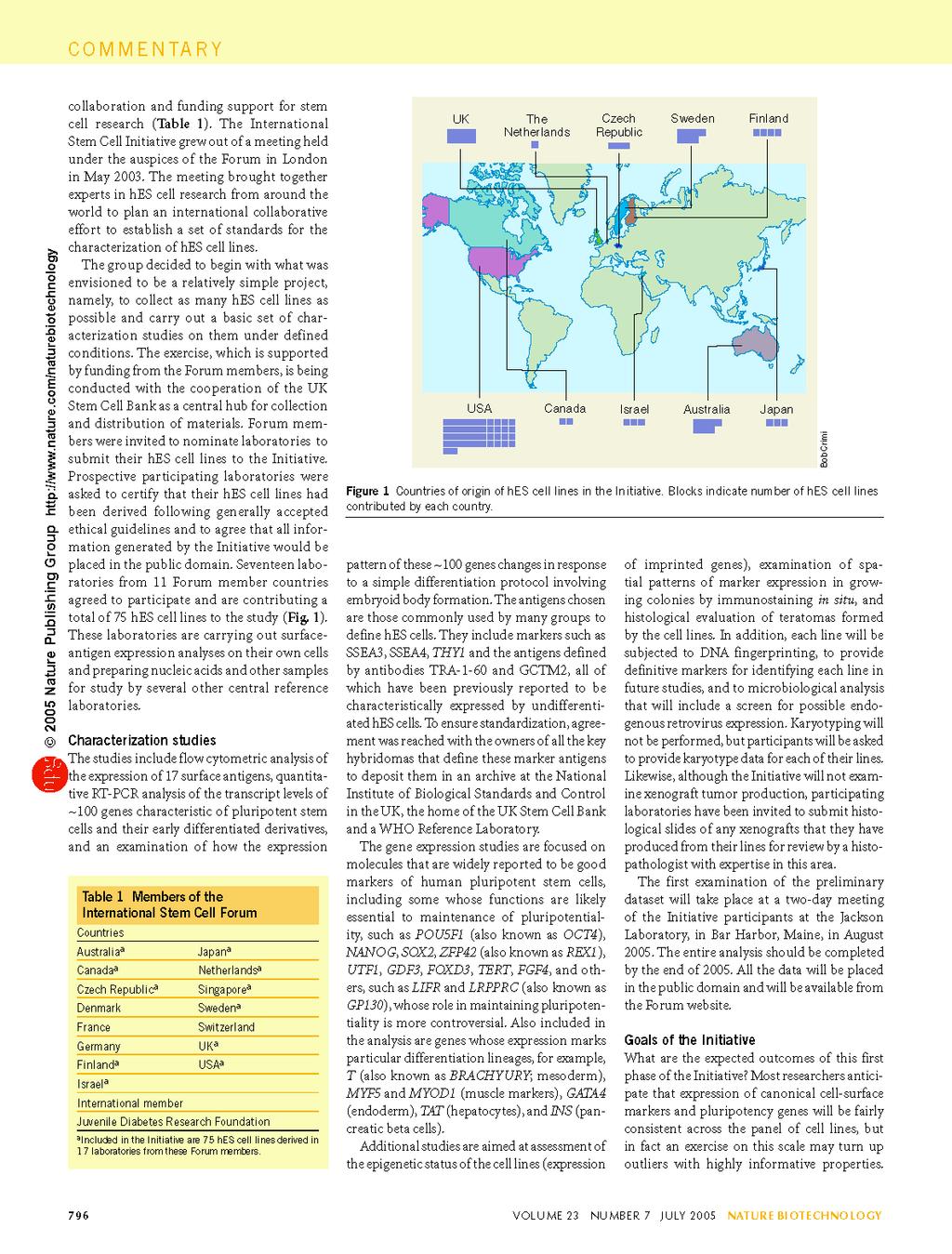 International Stem Cell Initiative (International Stem Cell Forum Prof.