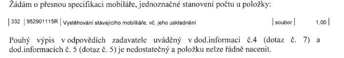 Dotaz č. 14: Odpověď na dotaz č.