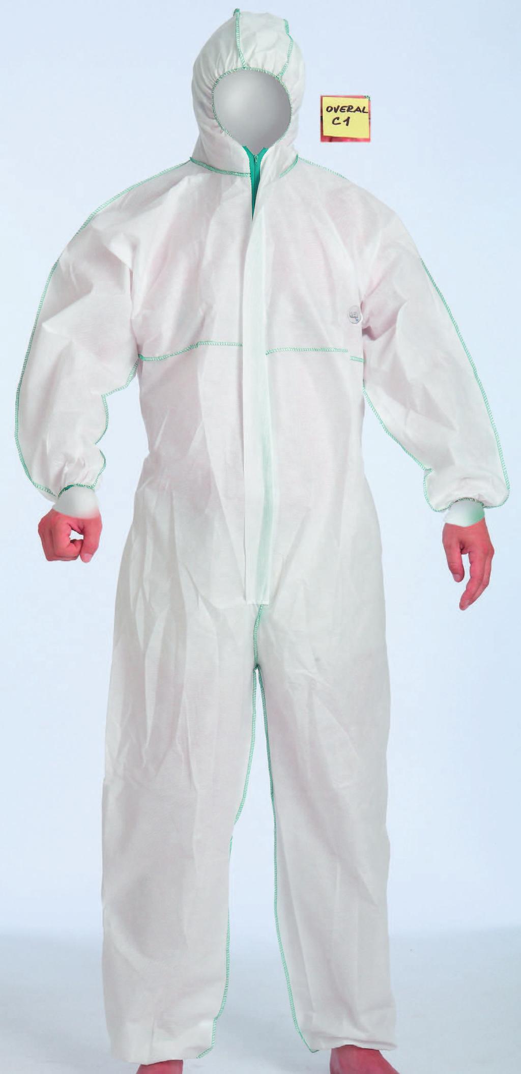 03_Odevy07_070-130.qxd 7/12/07 2:46 PM Str. 121 ODĚVY ochranné overaly protective CLOTHING CLOTHES CHEMSAFE MS1 Ochranný oblek s kapucí z netkaného polypropylenu.