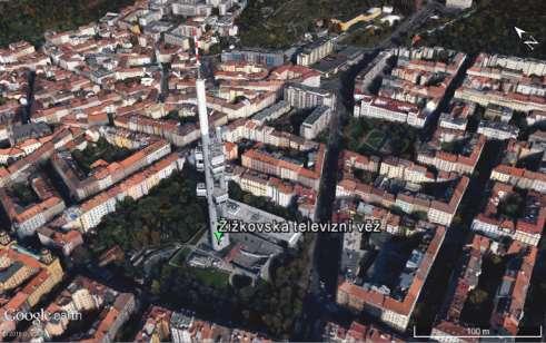 Obrázek 15 Pohled na Žižkovskou televizní věž ze vzdálenosti 150 m [18] 5.2.3.2 Fotbalový zápas AC Sparta Praha vs.