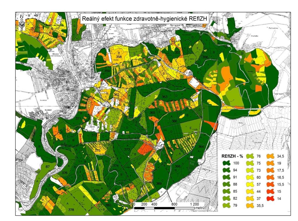 Možnosti funkčních specifikací příměstských lesů ve městě Brně a jeho okolí z pohledu potenciálů a účinností (efektú) zdravotně hygienické funkce (příklady) Diferenciace a rajonizace lesů podle