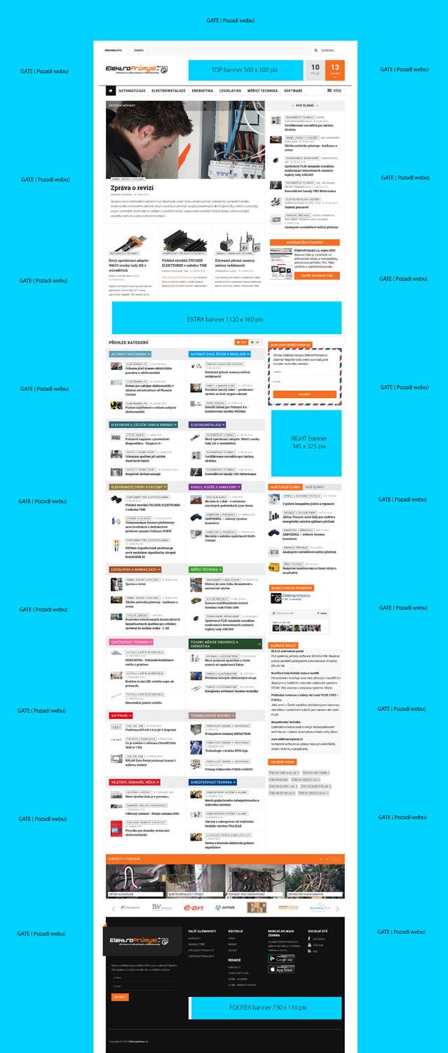 2018 Banner TOP Velikost 560 100 pixelů GATE FullHD s výřezem webu. Šablonu pro tvorbu zasíláme na vyžádání.