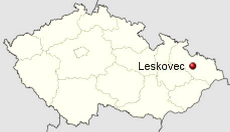 4. Materiál a metodika 4.1 Obec Leskovec Obr. 23 Poloha obce Leskovec (cs.wikipedia.