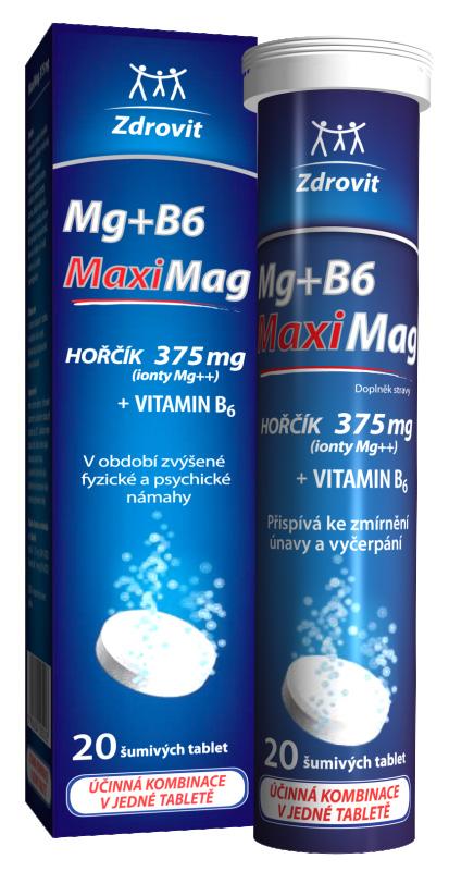 Zdrovit MaxMag Hořčík 375 mg+b6 šumivé tbl.20 Cicaderma ung.