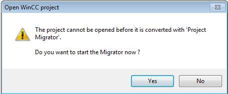 Migrator to migrate several WinCC projects in a single step ("C:\Program Files