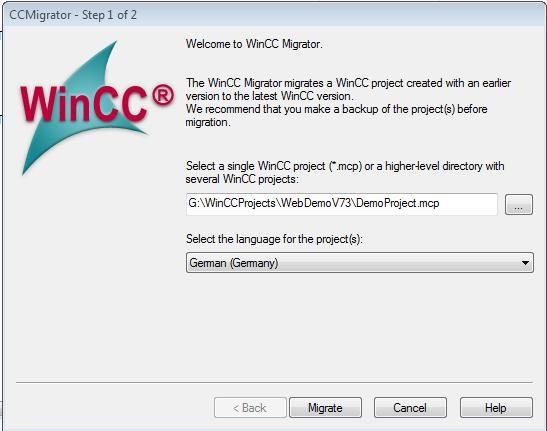 exe ) Před migrací se doporučuje si udělat backup projektu Přímá migrace je možná