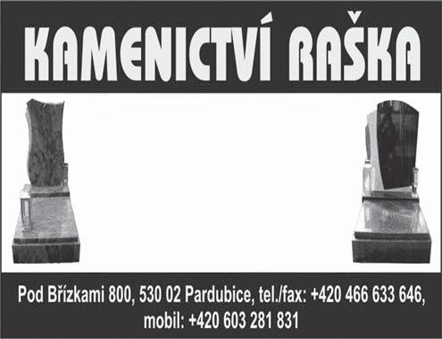strana 25 Vamberecký zpravodaj www.kamenictvi-raska.cz, e-mail: kamenictvi.raska@seznam.