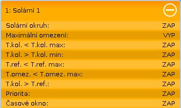 Stav funkce Stav funkce výběrem znaménka plus se zobrazí u již založené funkce její Stav.