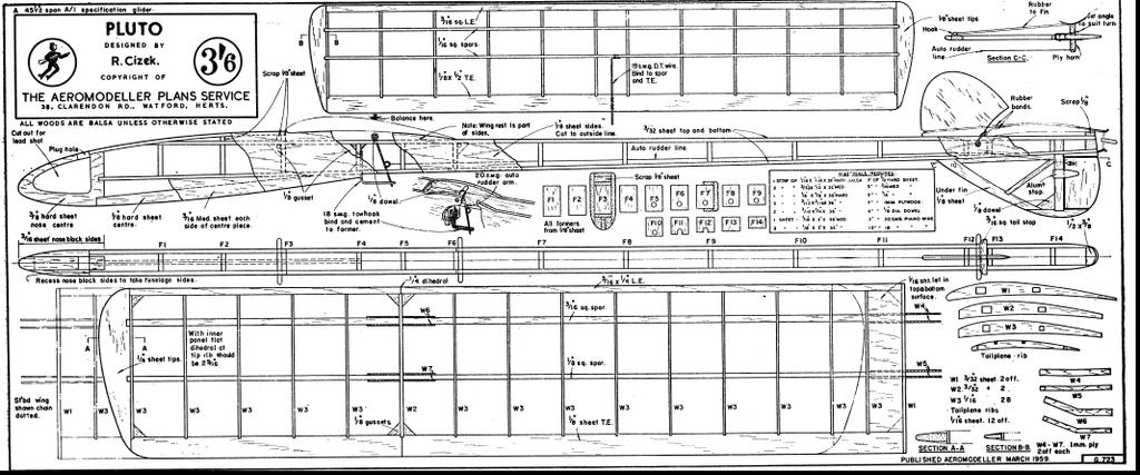 A-1 PLUTO 32 plánek navržen pro modelářské kroužky R.Čížka.