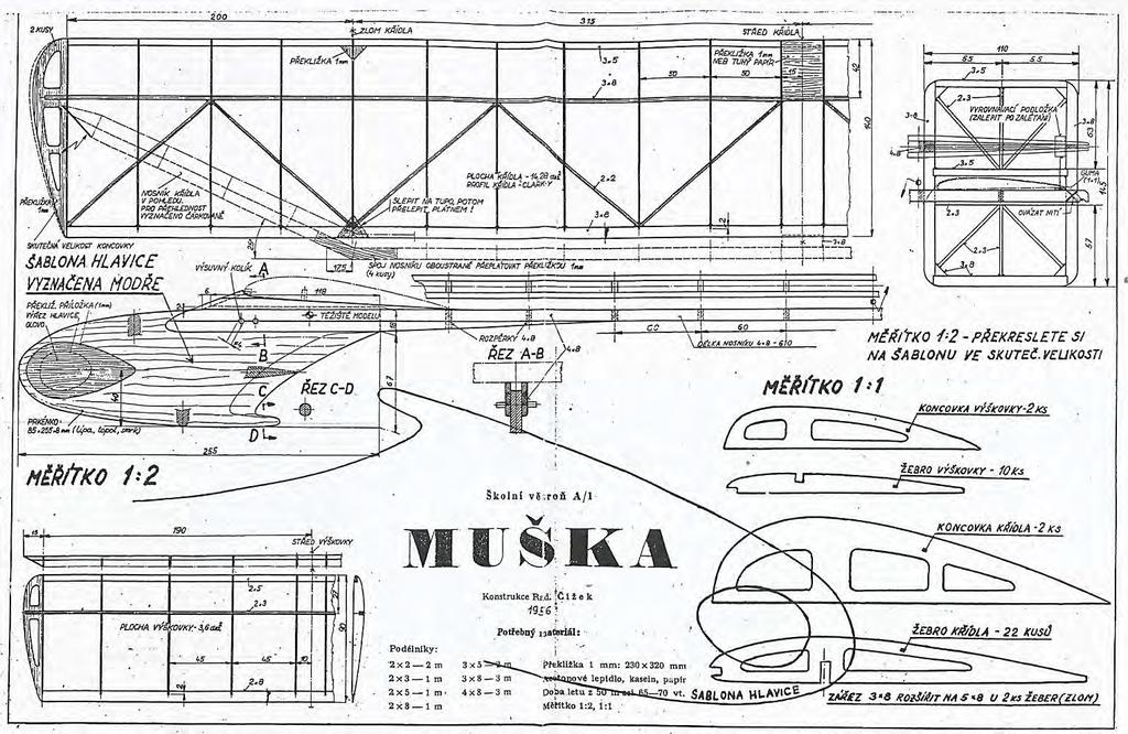 VĚTRONĚ A-1 "Muška" Tento podklad jsem získal z archivu pana