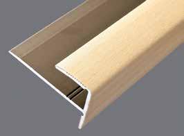Stair ending profile with countersunk screw holes is used for a floor covering thickness 9-10,2 mm on the stairs.
