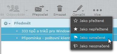 Příznaky zpráv Dost možná budete potřebovat nastavit jiný příznak ke zprávě (např.