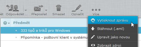 Vyberte předmětnou zprávu a v pásu nástrojů klepněte na ikonu Označit (Označ zprávy).